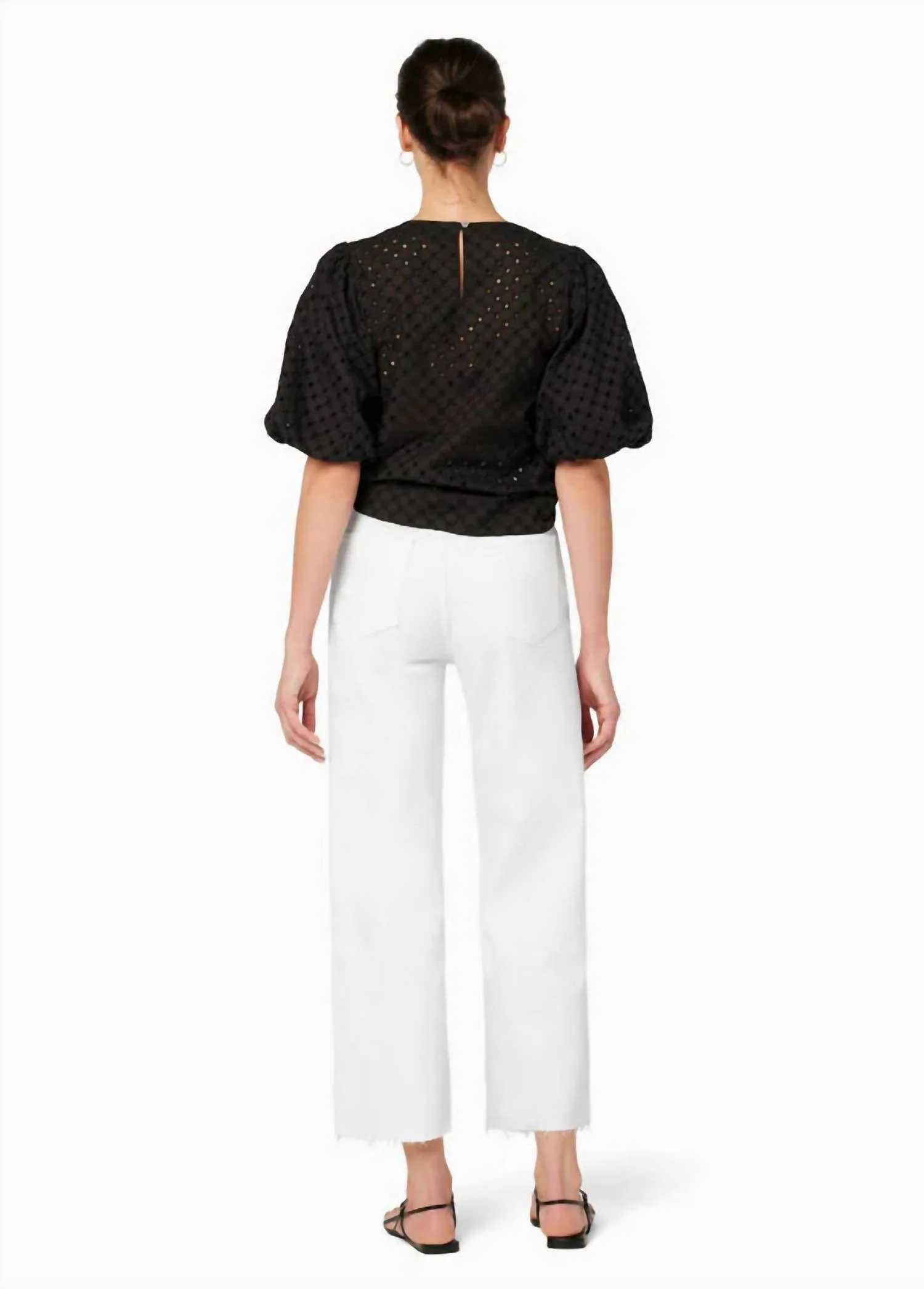 Blake High Rise Wide Leg Crop Jean In White