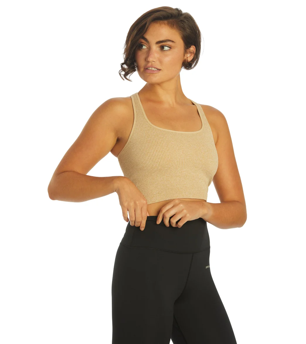 Spiritual Gangster Athena Heather Seamless Crop Top