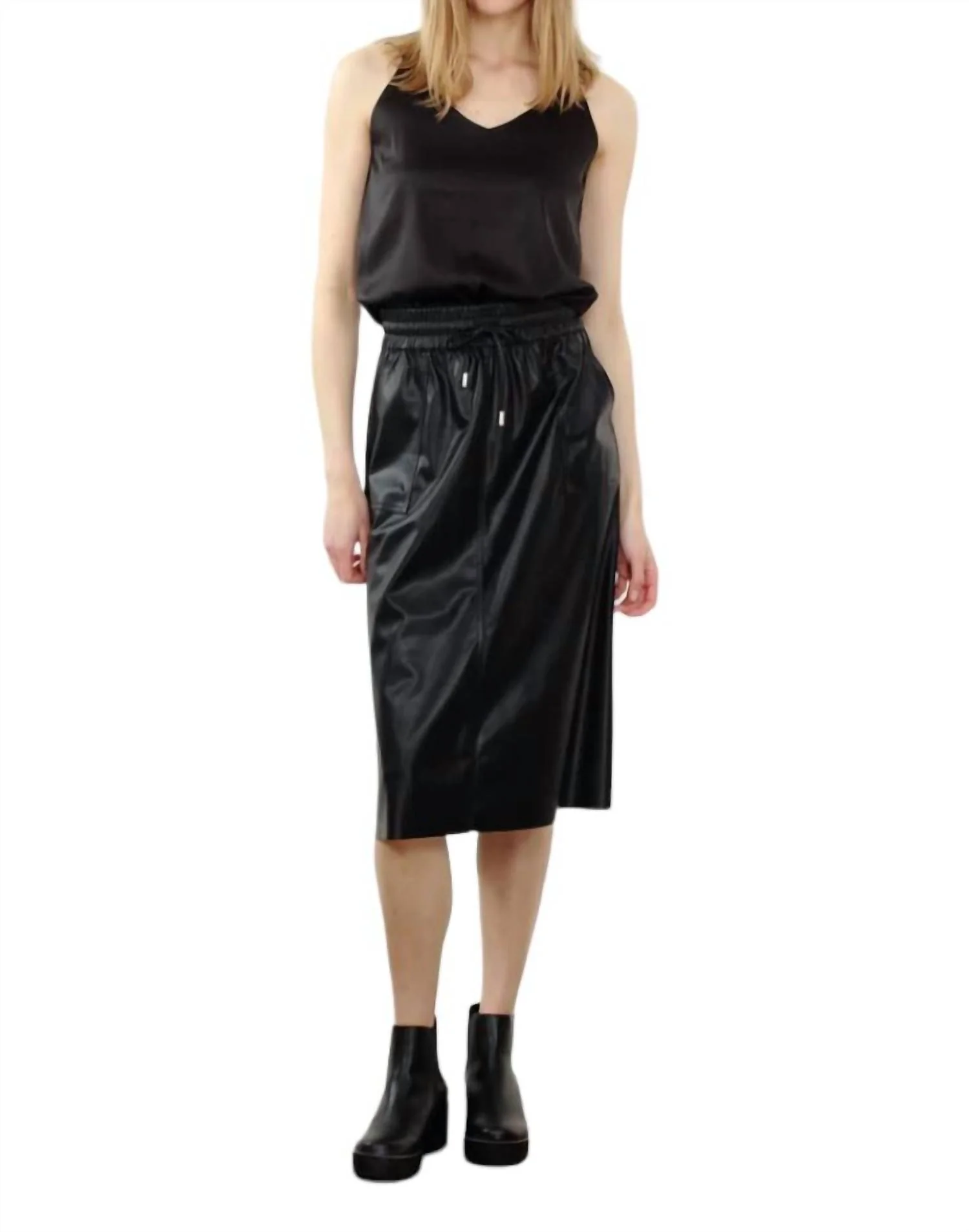 Vegan Leather Skirt In Black