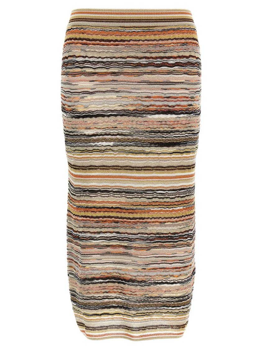 Wave Pattern Midi Skirt