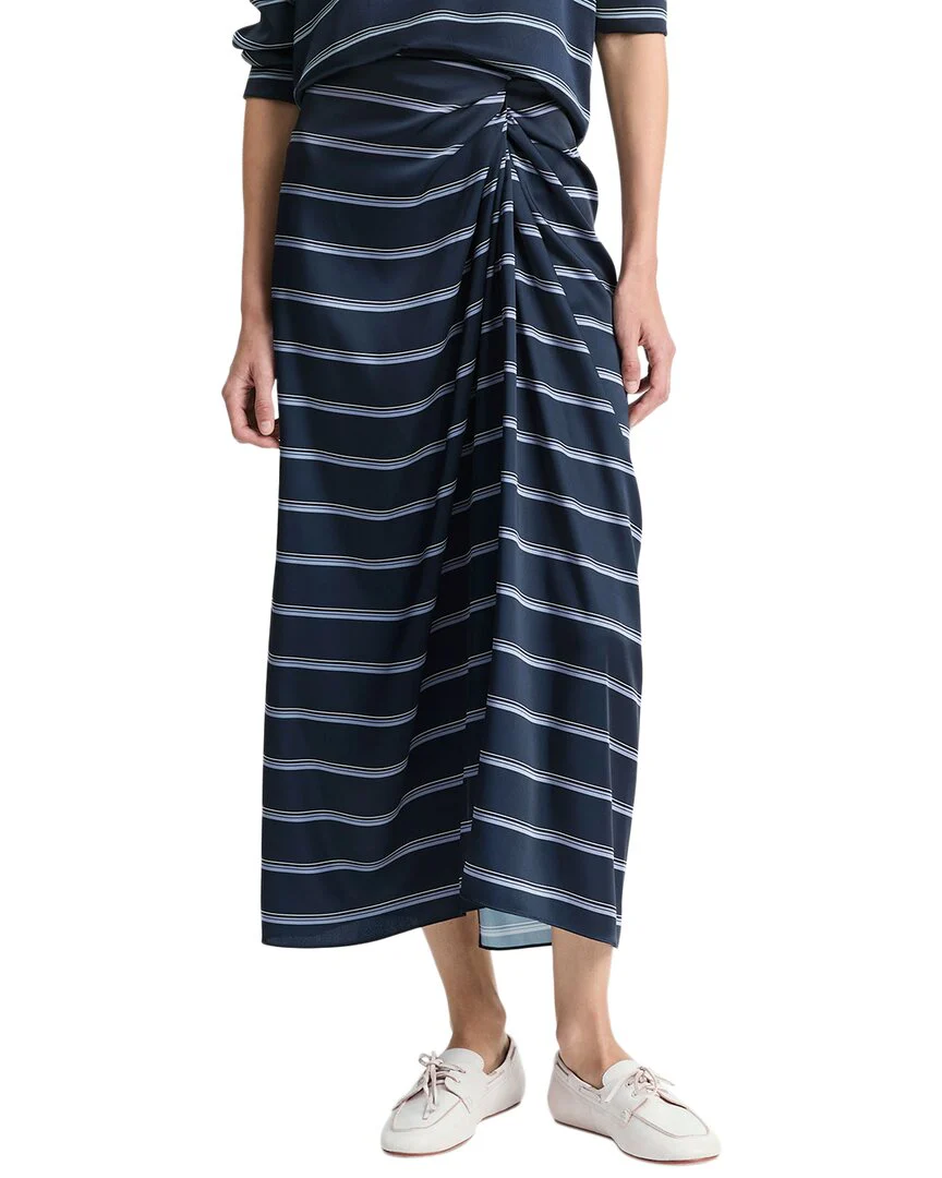 Vince Rugby Stripe Gathered Skirt