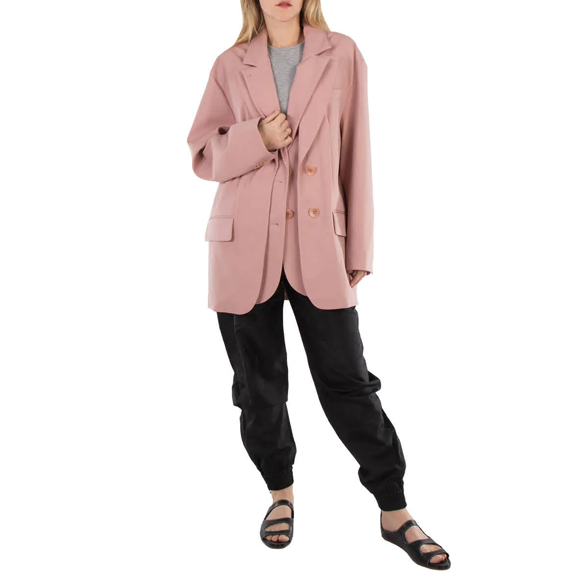 Tibi Ladies Toffee Brown Cassius Suiting Double Layer Liam Blazer