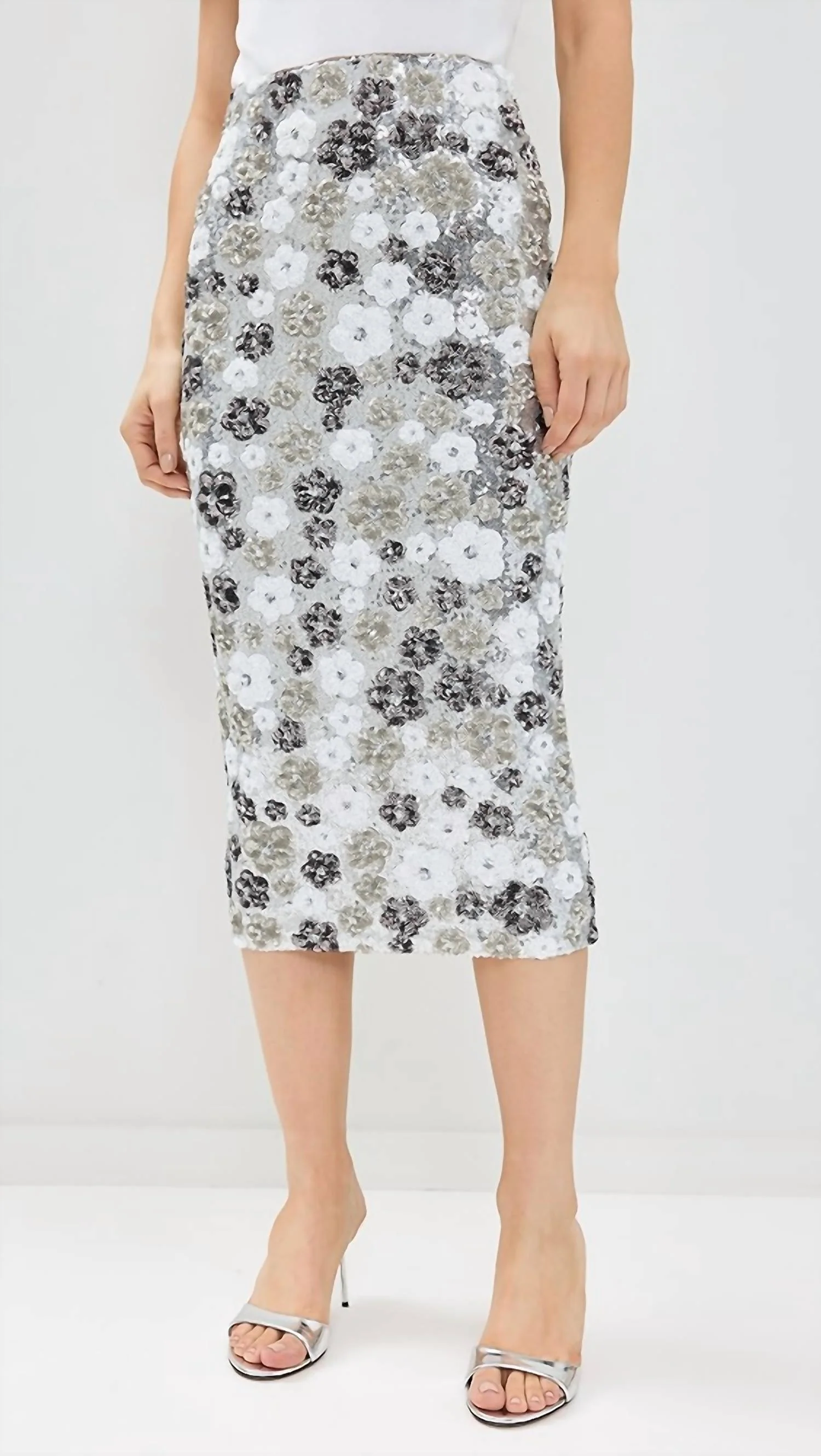 Winter Garden Liza Midi Skirt In Winter Floral