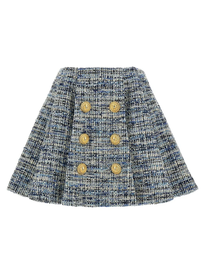 High-Waisted Pleated Mini Skirt