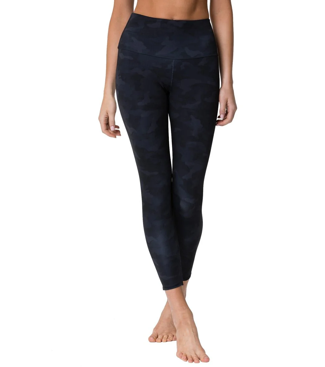 Onzie High Waisted Basic 7/8 Yoga Leggings Black/Gray Camo