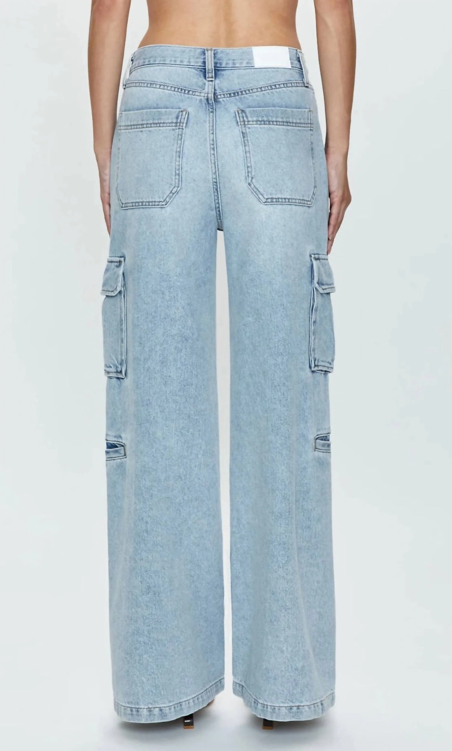 Milo Utility High Rise Ultra Wide Leg Jeans In Blue