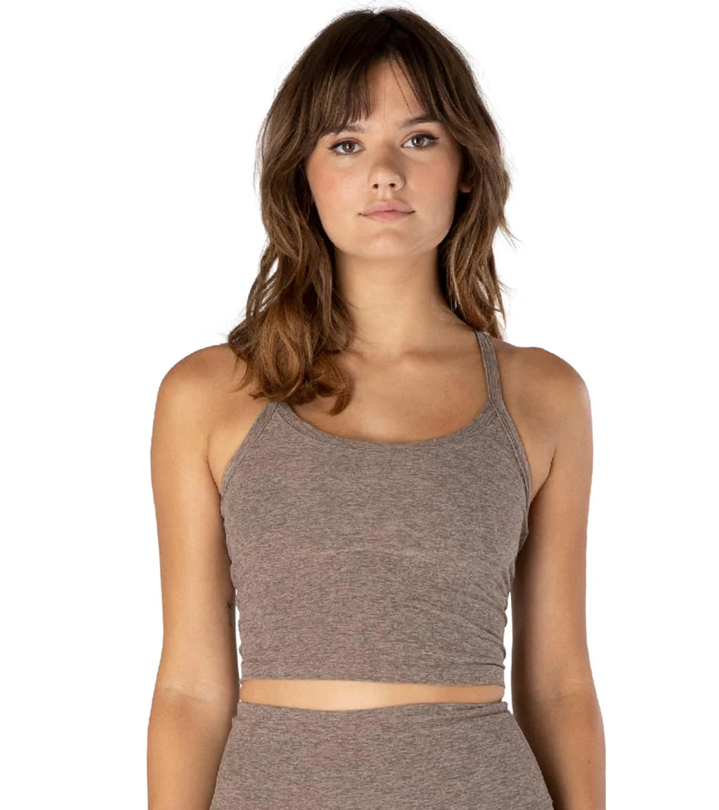 Beyond Yoga Spacedye Slim Racerback Cropped Tank Mocha/Latte