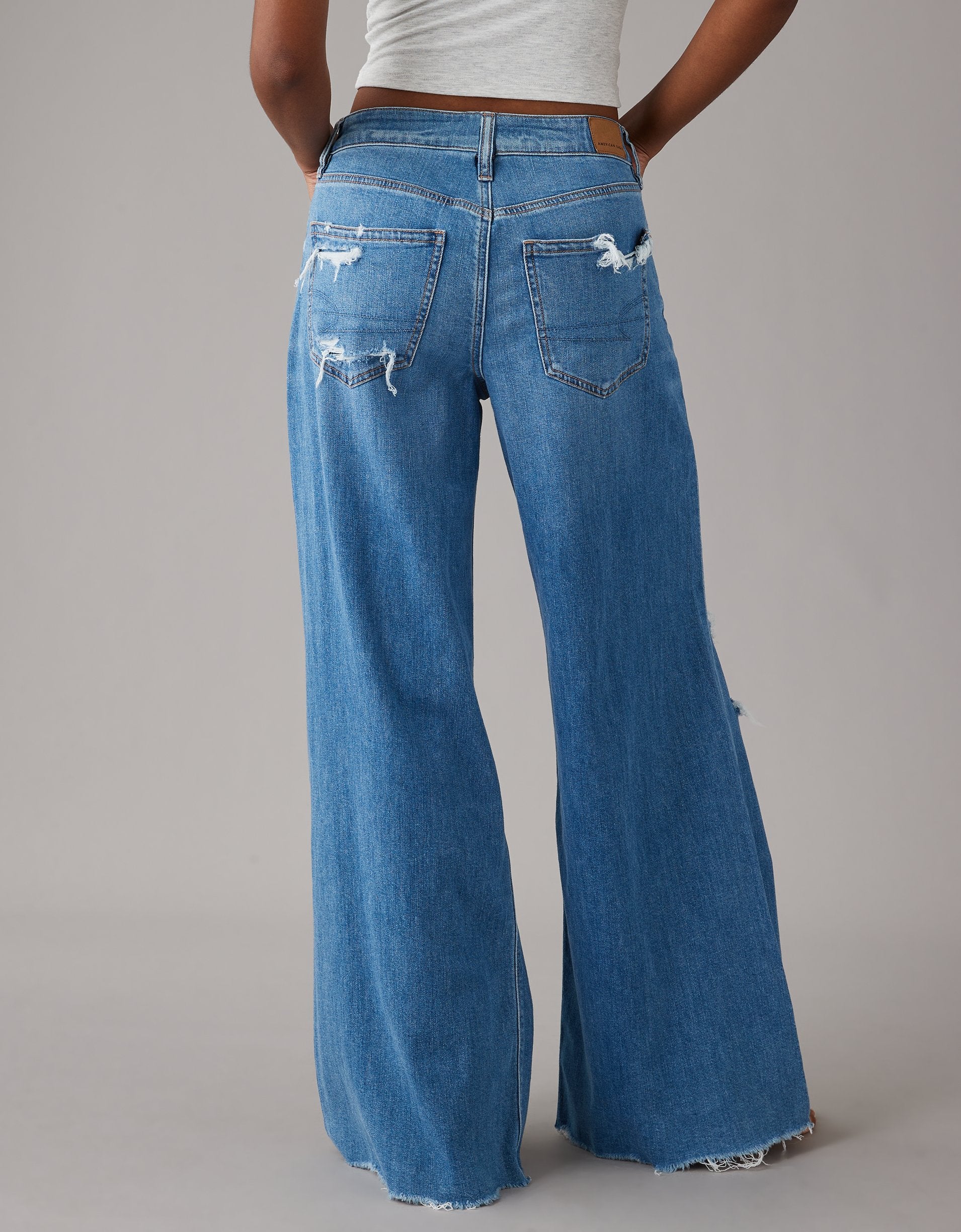 AE Dreamy Drape Ultra Wide-Leg Super High-Waisted Ripped Jean