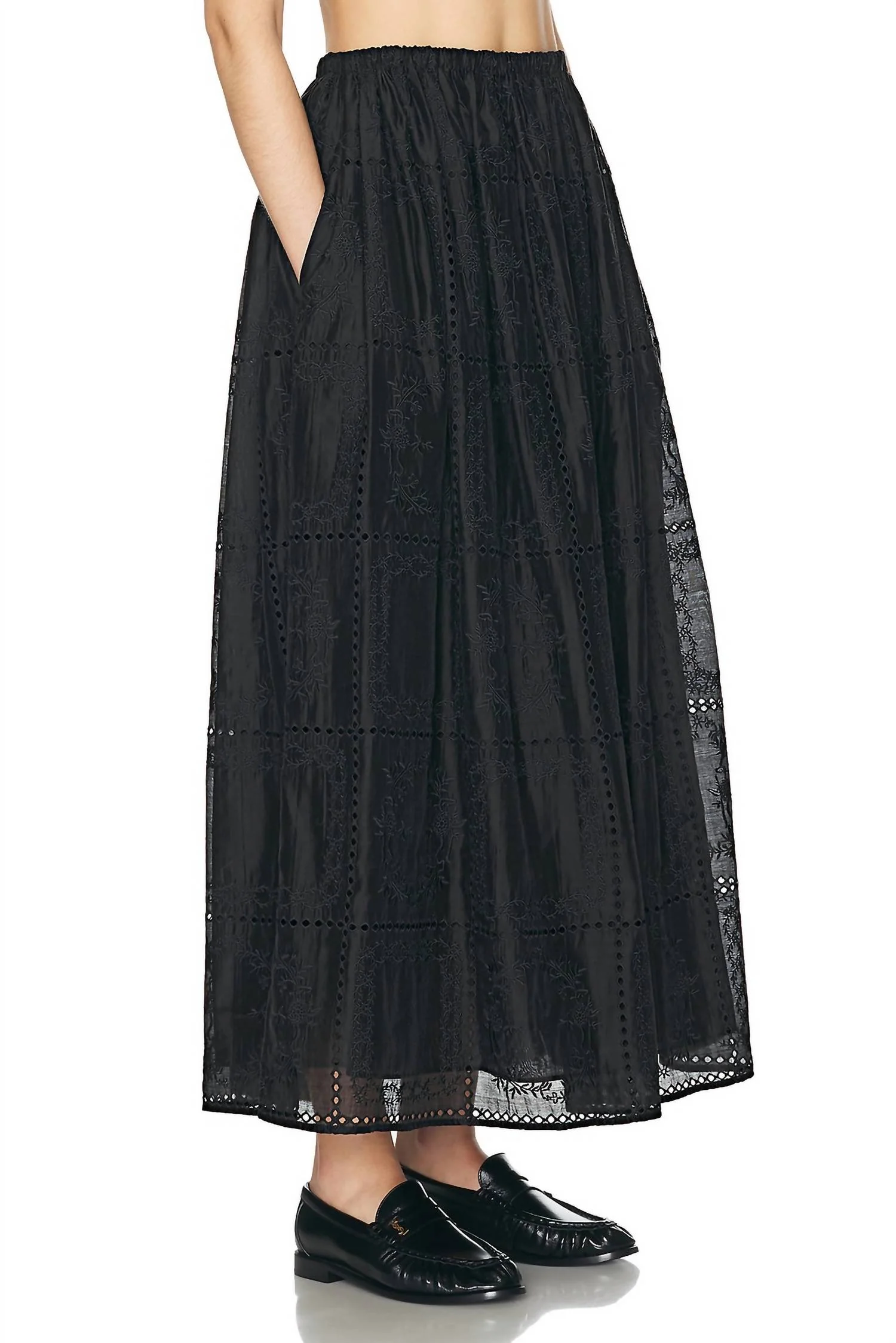Handkerchief Midi Skirt In Black