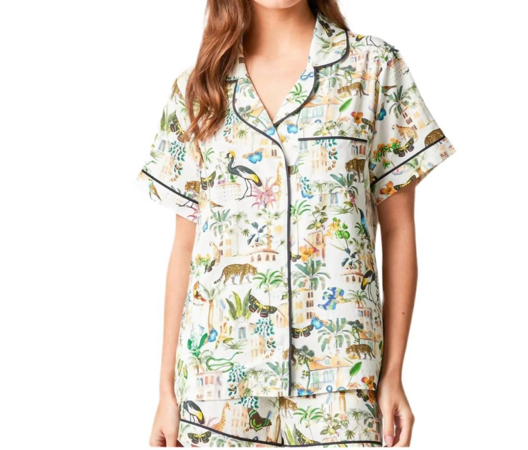 Animal Kingdom Pajama Set In Green