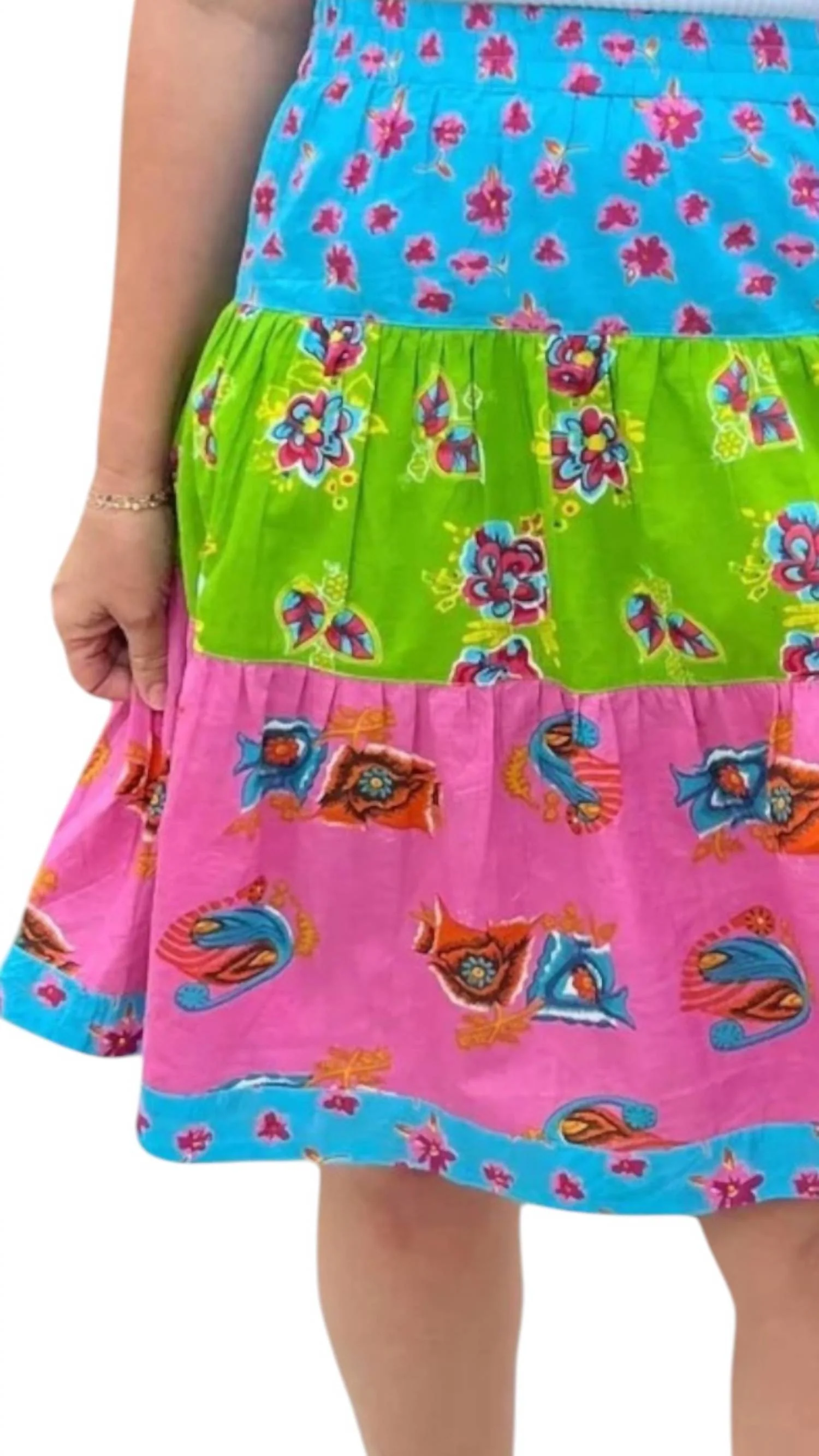 Floral Print Tiered Skirt In Mutli