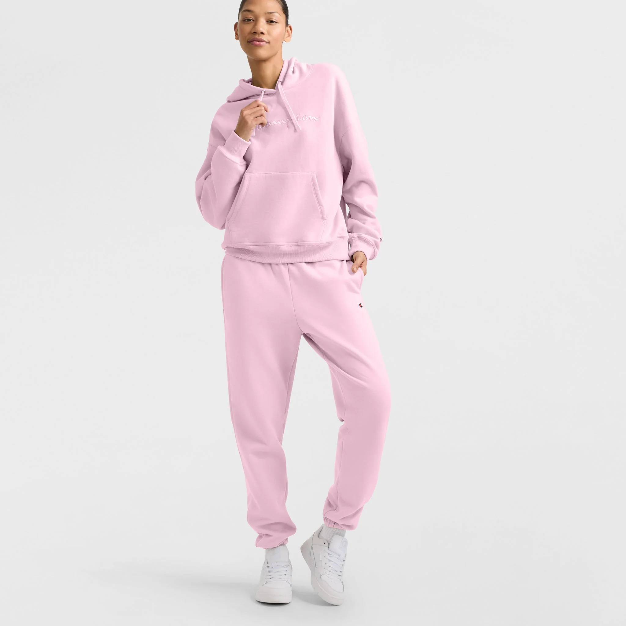 Powerblend Hoodie, Relaxed, Full Embroidered Script Logo