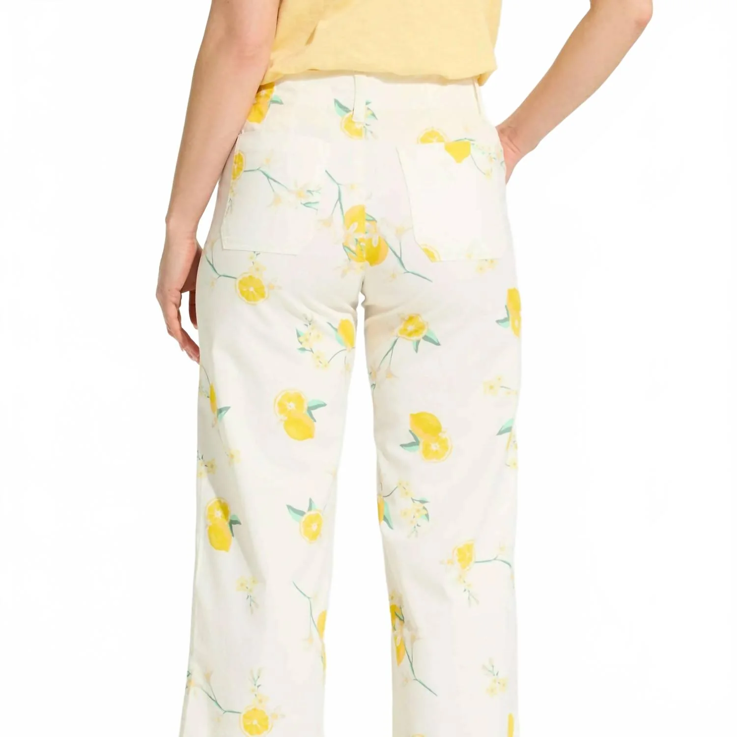 Olivia Wide Ankle Pants In Lemon