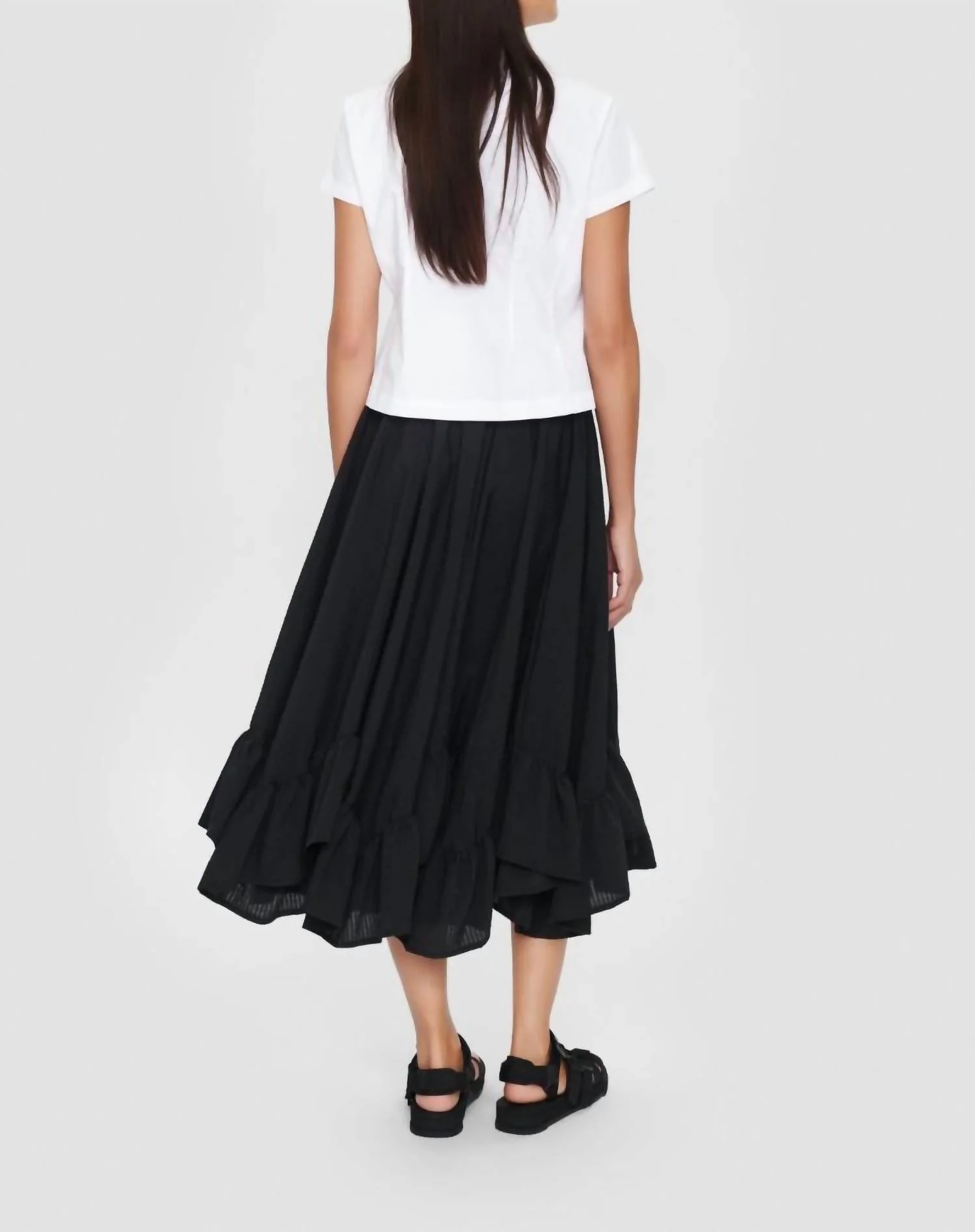 Nami Seersucker Skirt In Black