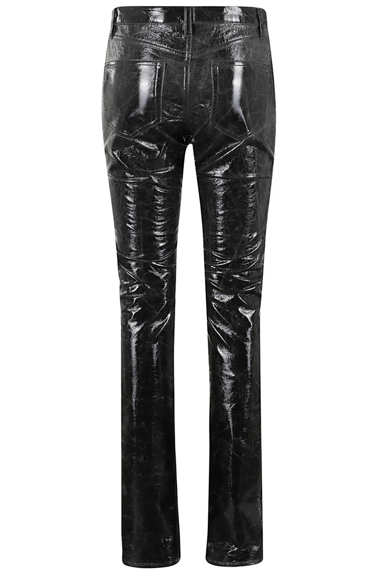 Vintage Black Faux Leather Pants
