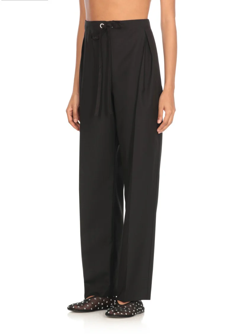 Black Wool And Silk Pants