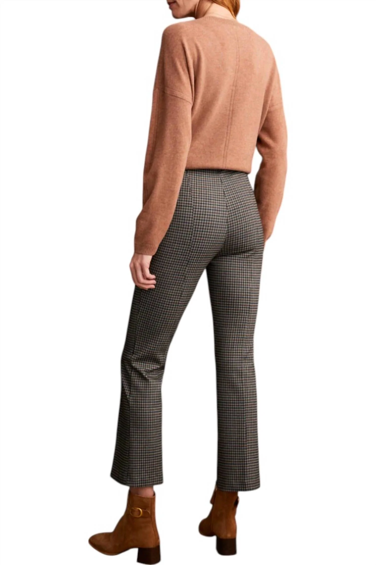 Printed Ponte Pull-On Ankle Pant In Aloe