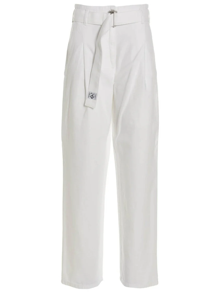 Cotton Denim Jeans With Removable Waist Belt