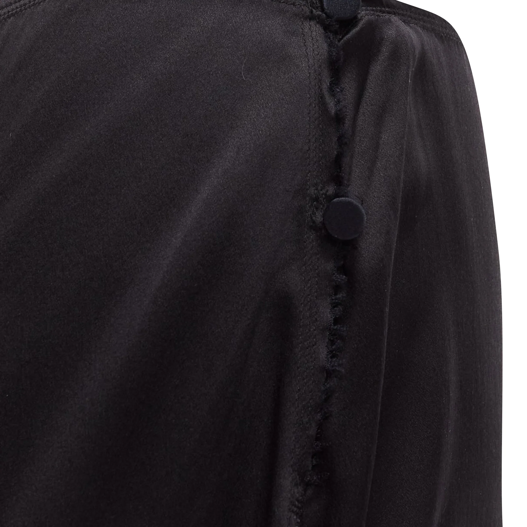 Lanvin silk raw edge fabric button low waist midi skirt