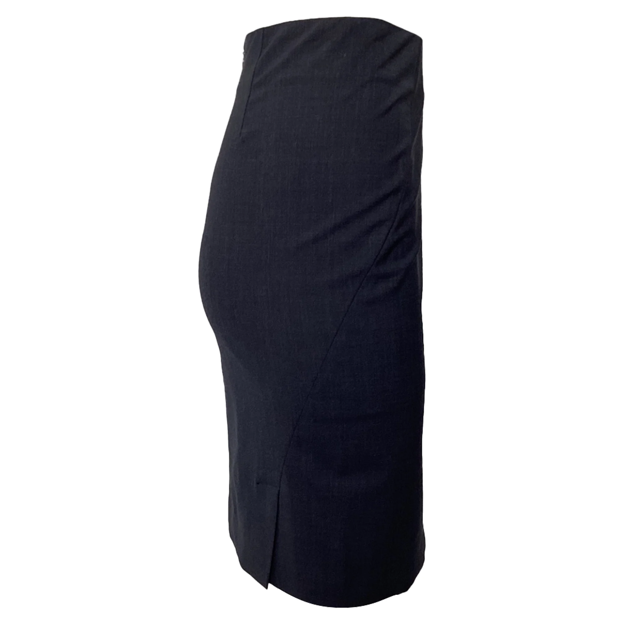 Theory Pencil Skirt in Navy Blue Wool