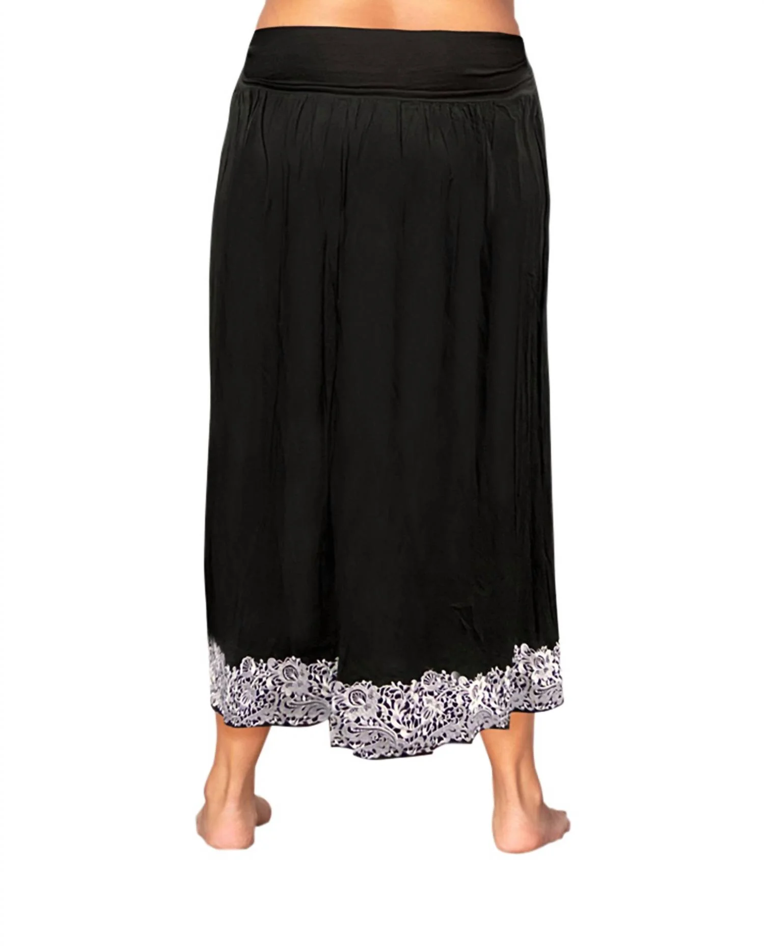 Embroidered Maxi Skirt - Plus In Black White