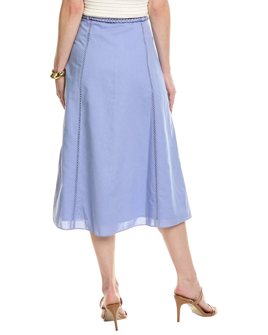 ALLISON Virginia Linen-Blend Midi Skirt