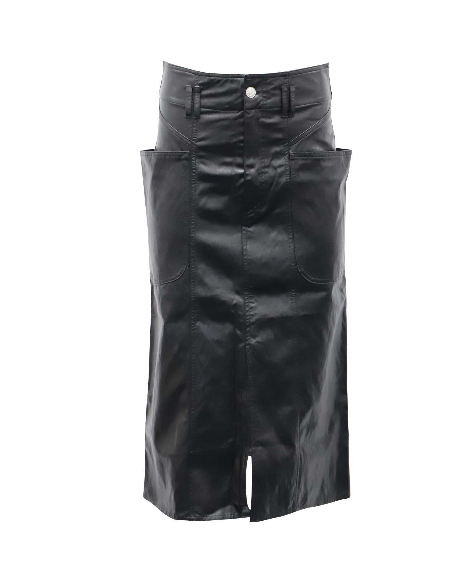 Etoile Isabel Marant Midi Skirt in Black Polyurethane