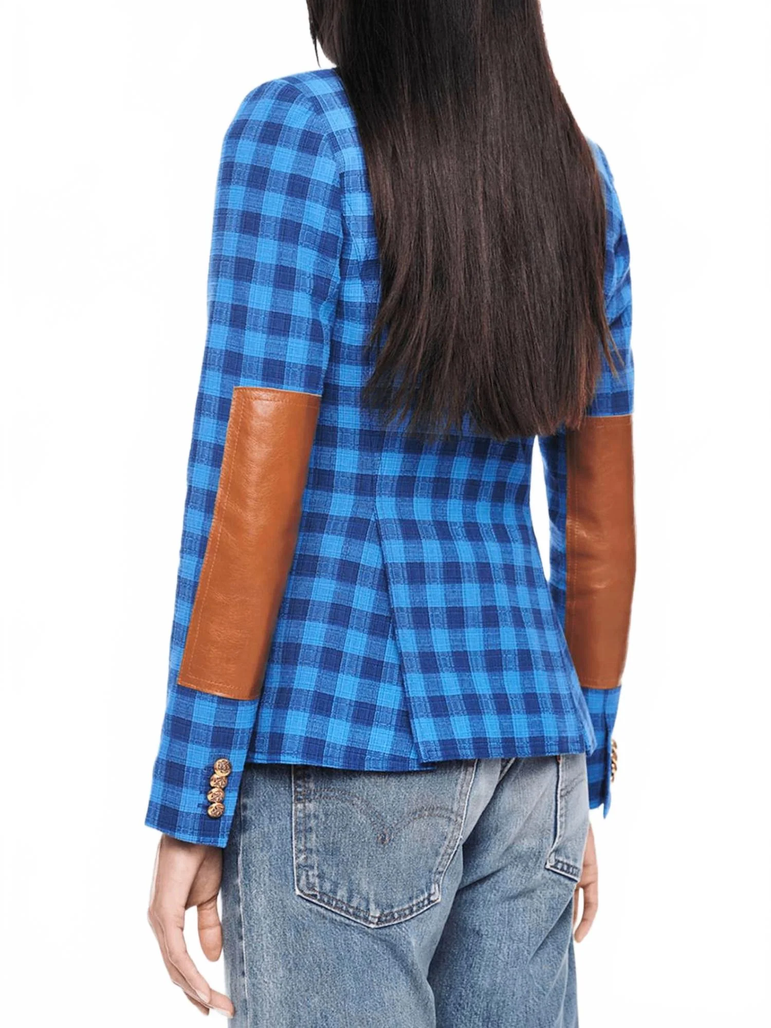 Patch Pocket Duchess Blazer With Elbow Patch In Blue