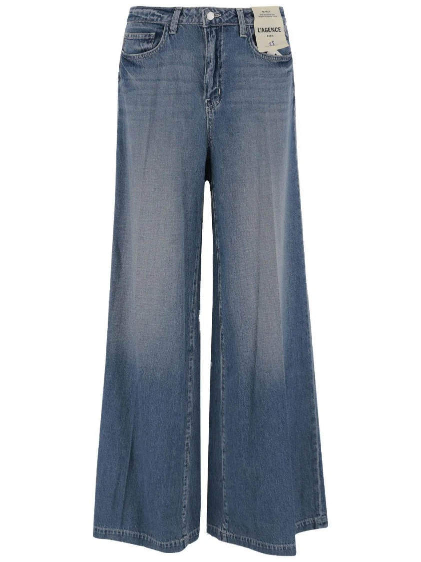 Relaxed Wide-Leg Jeans With Washed Effect