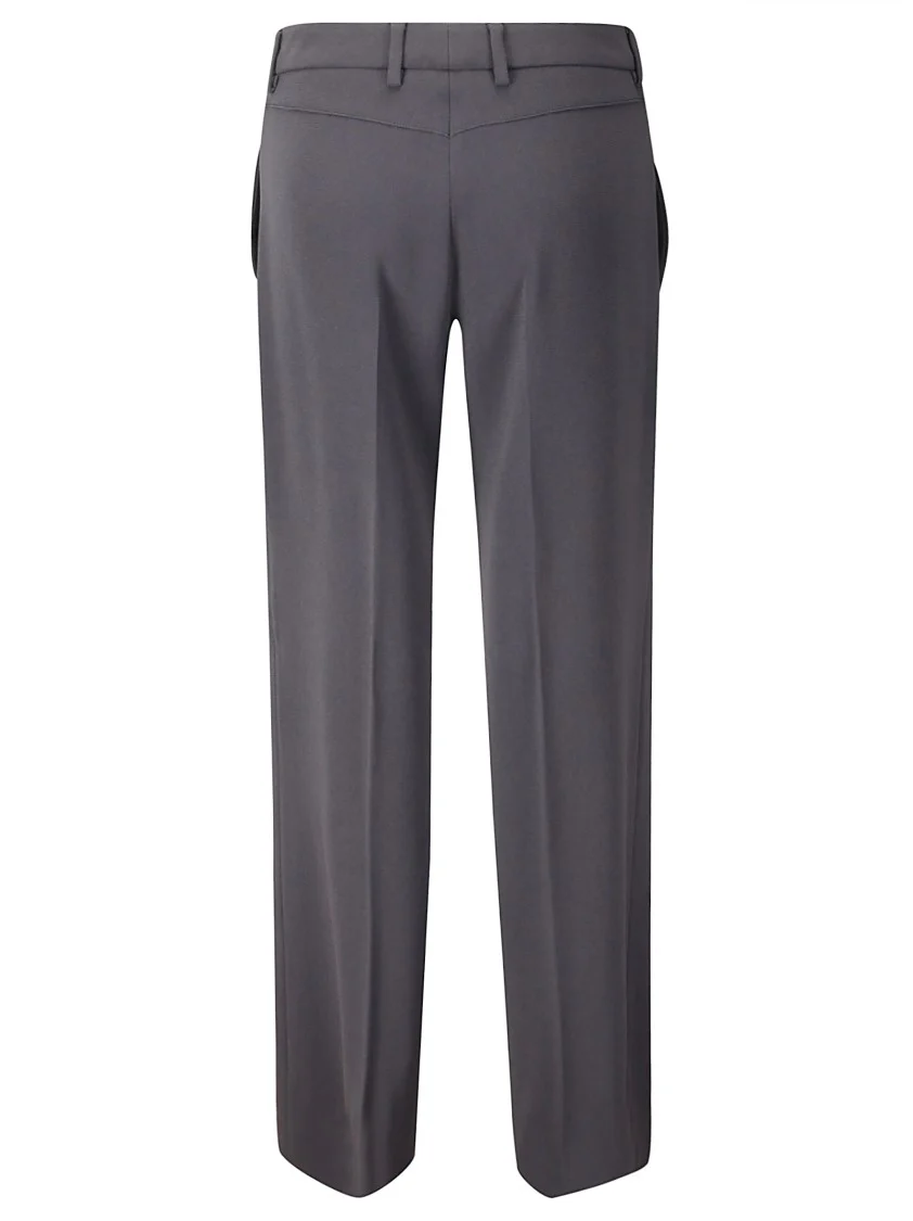 Wide Leg Pressed Crease Trousers