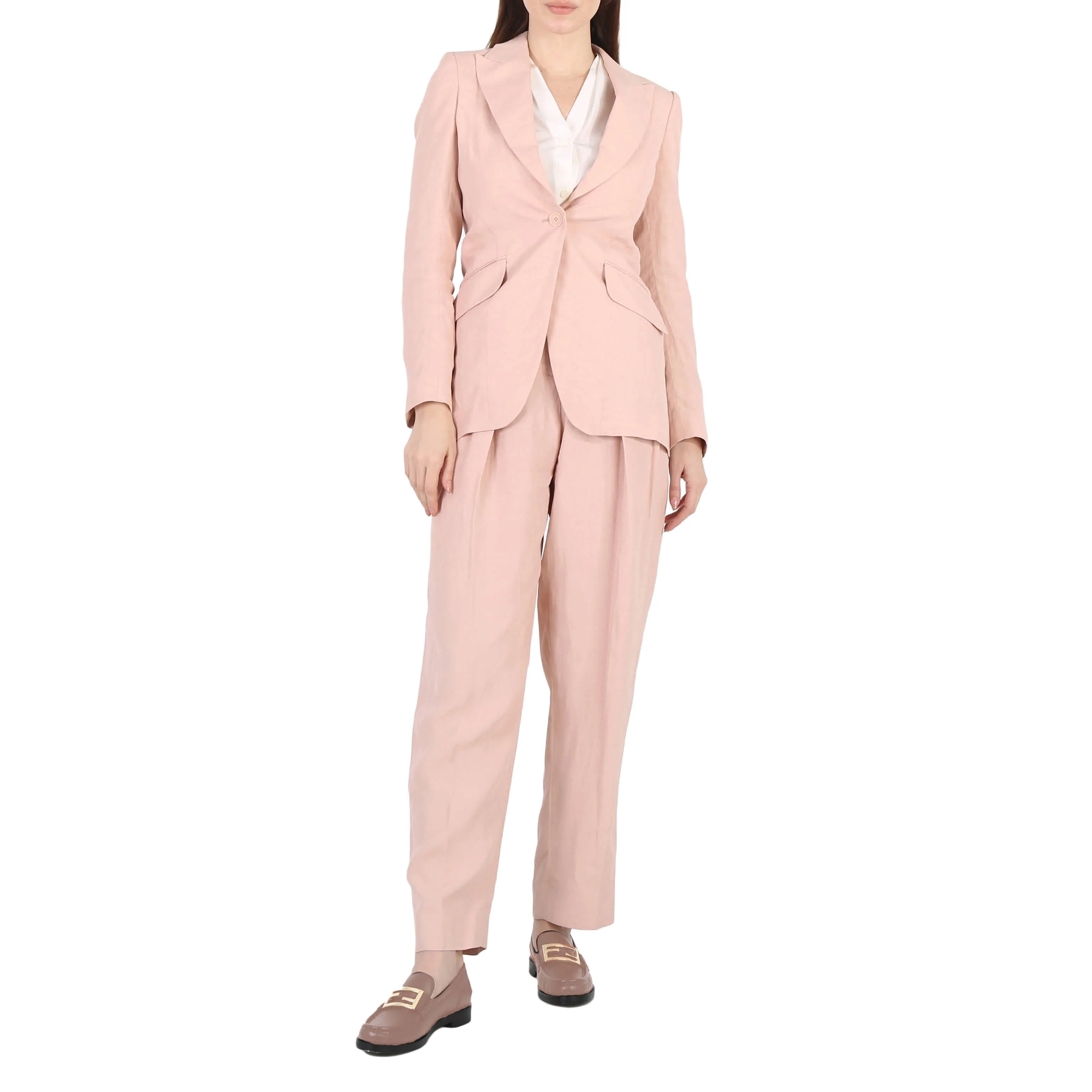 Stella Mccartney Rose Fluid Linen Single-Breasted Blazer