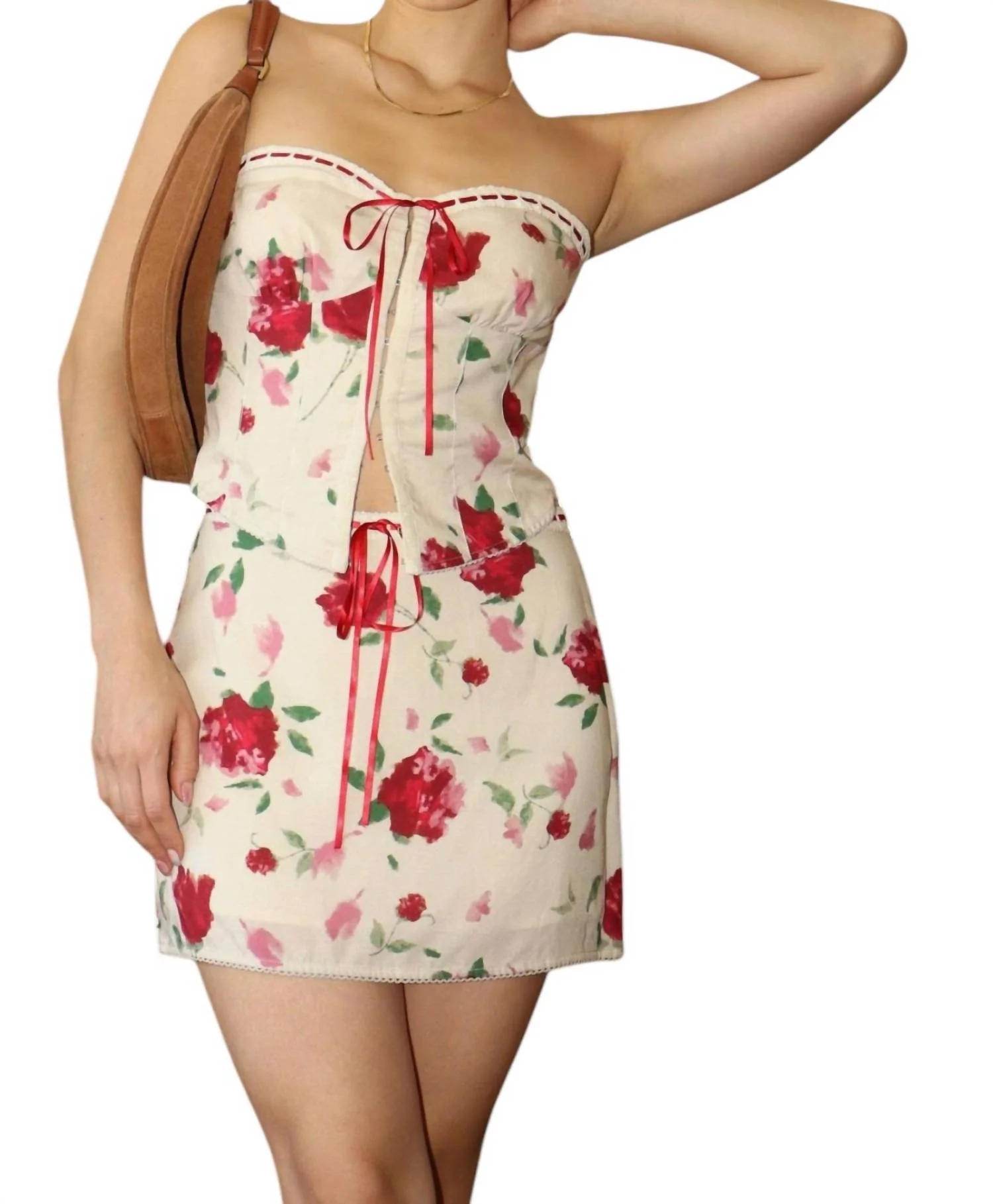 Rosey Mini Skirt In White