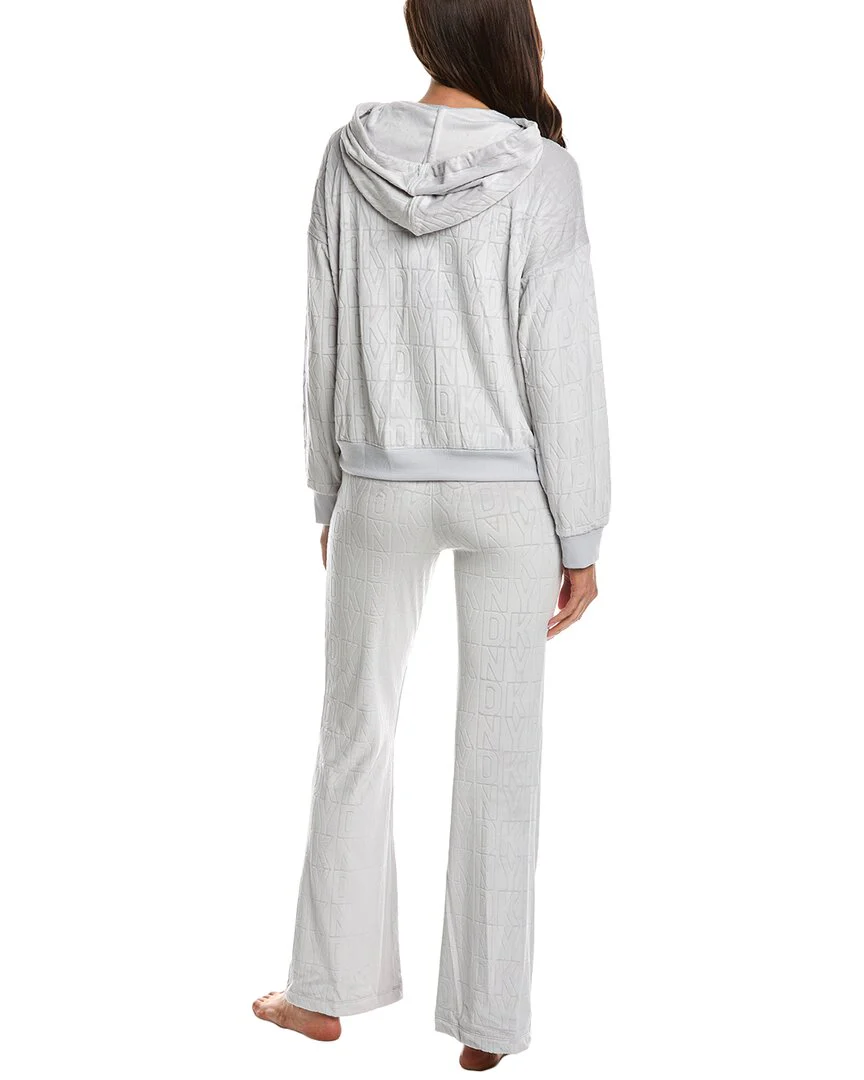 DKNY 2pc Hood Top & Pant Sleep Set