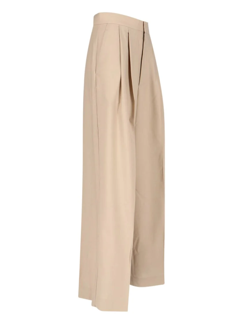 High-Waisted Wide-Leg Trousers With Front Pleats