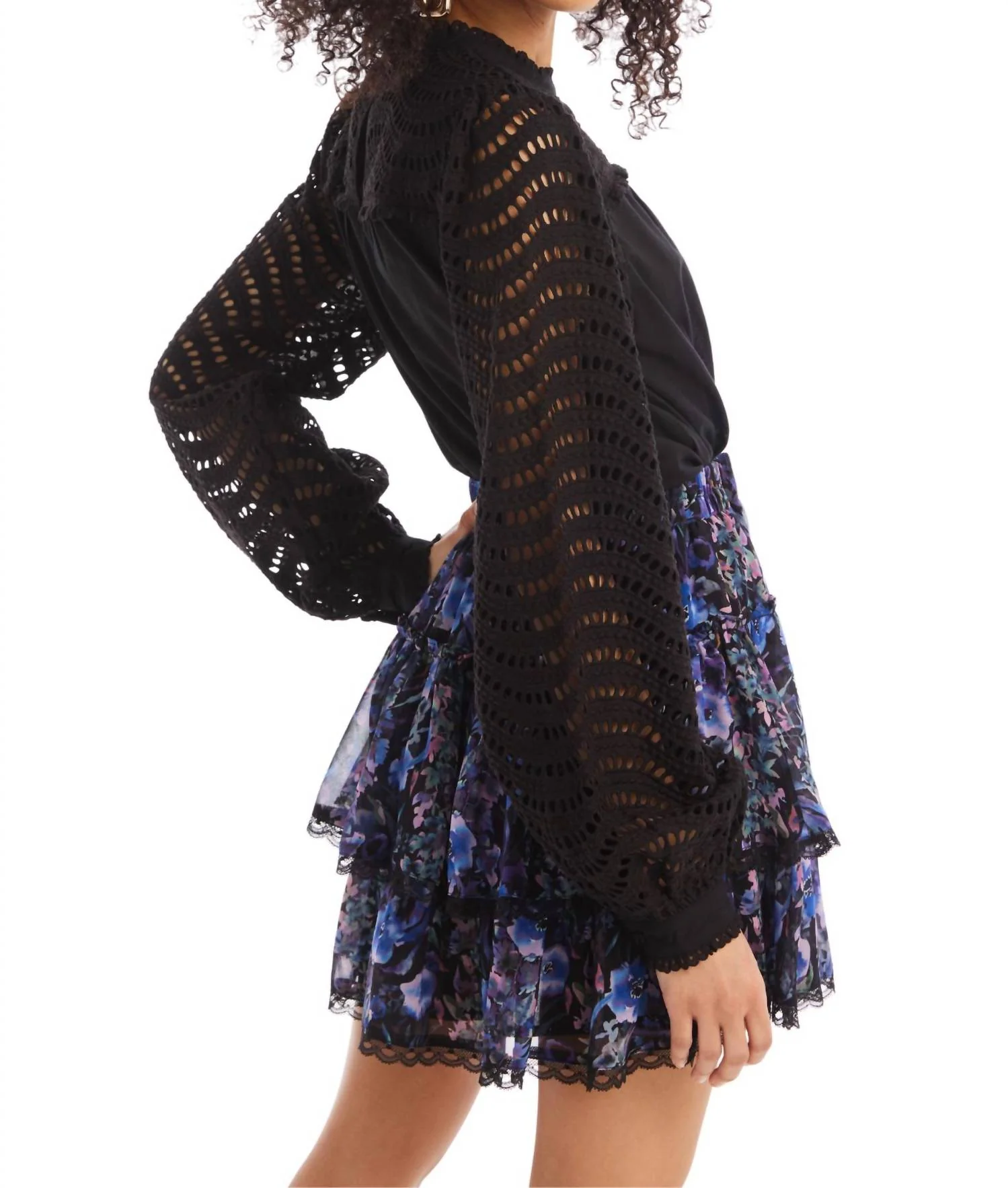 Delilah Mini Skirt In Fall Florals