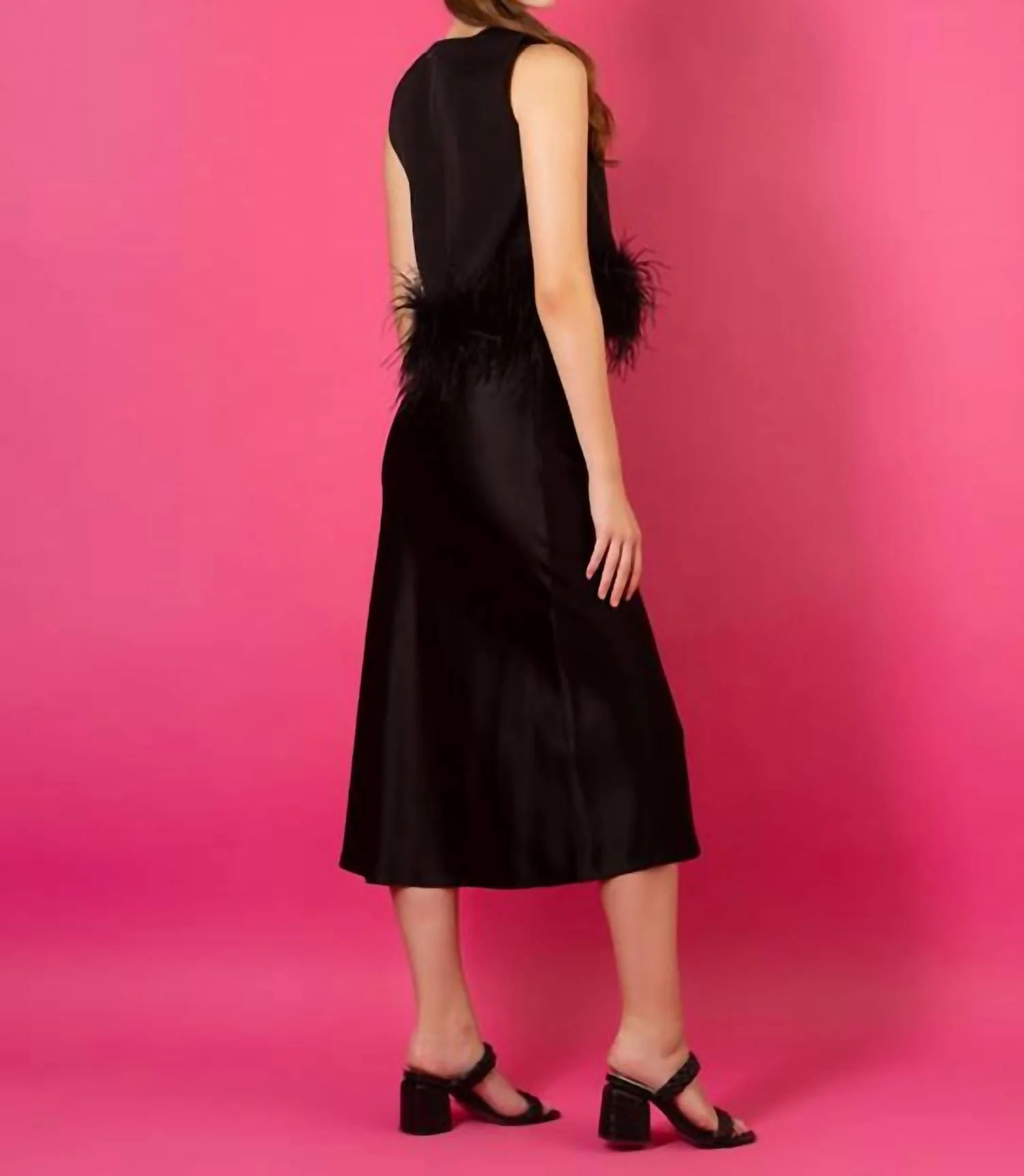 Acetate Slip Skirt In Black