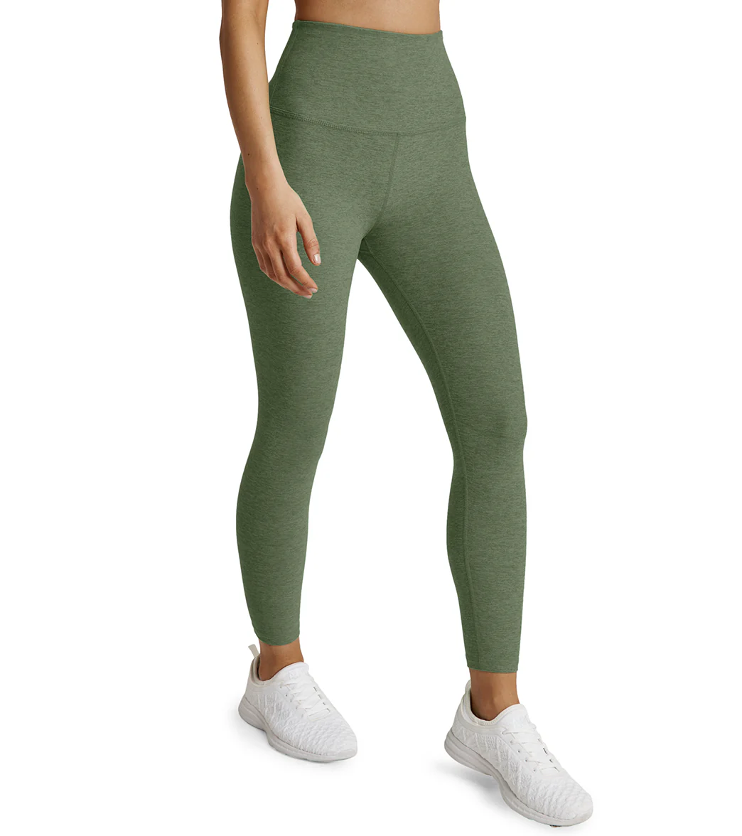 Beyond Yoga Spacedye High Waisted Caught In The Midi 7/8 Yoga Leggings Moss Green Heather