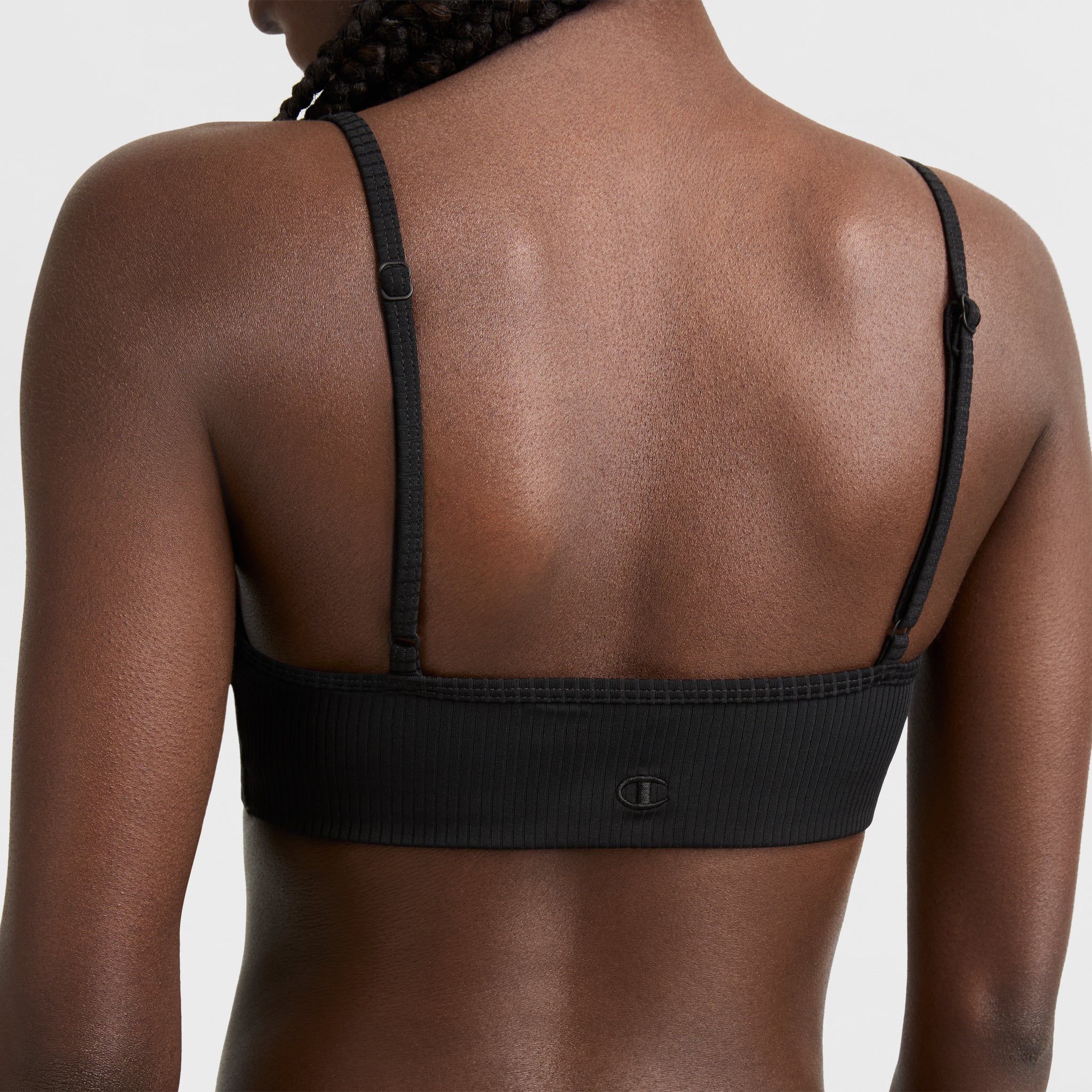 Soft Touch Ribbed Sports Bra, C Logo