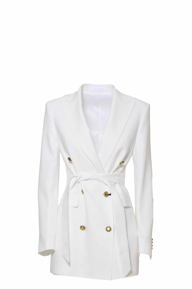Cindy Blazer In White Viscose