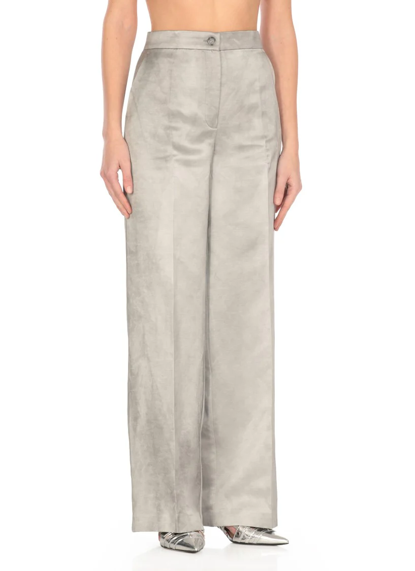 Grey Viscose Blend Pants
