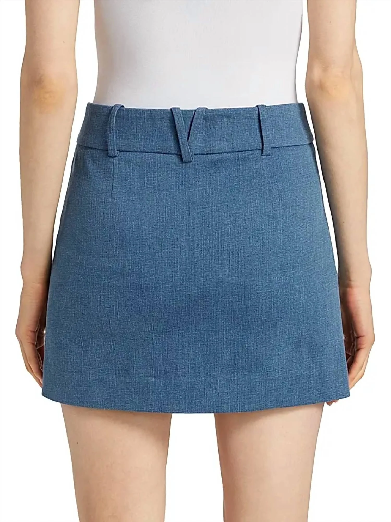 Elara Denim Mini Skirt In Light Cornflower