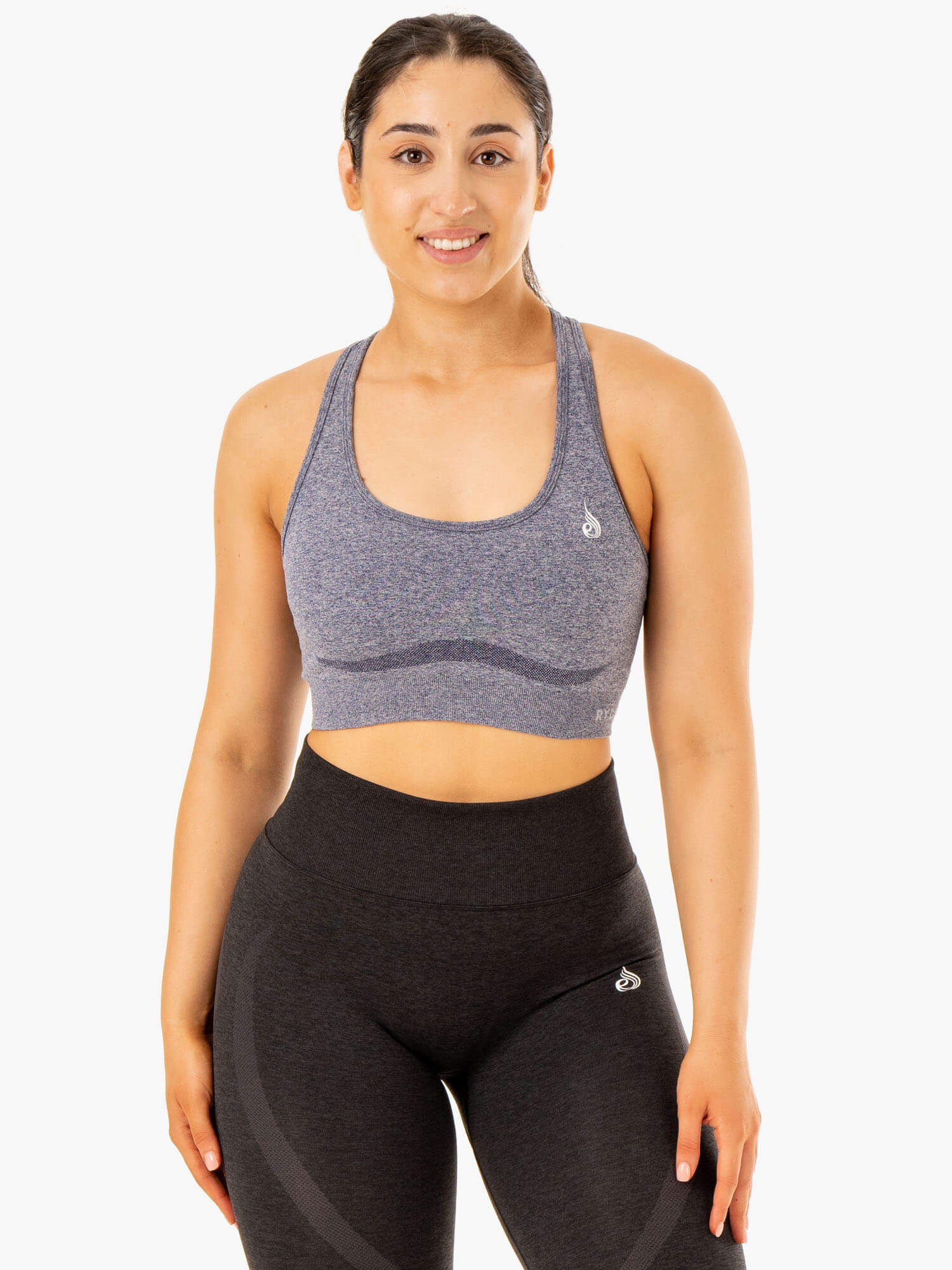 Staples Seamless Racer Back Sports Bra - Navy Marl