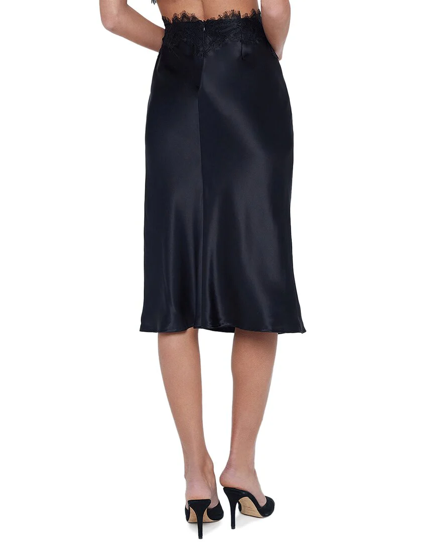L'AGENCE Loyal Lace Trim Silk Skirt