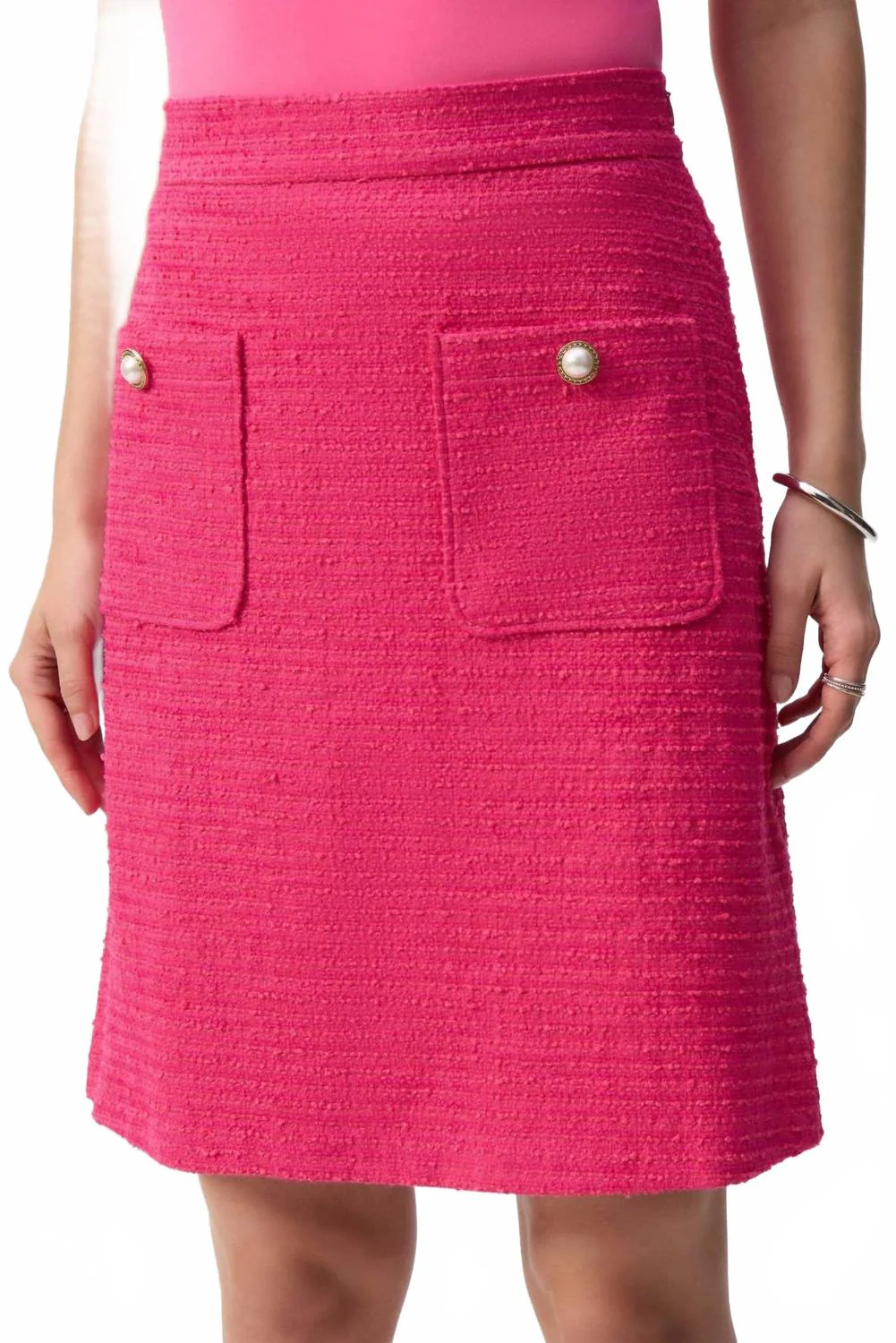 Bouclé A-Line Skirt In Pink