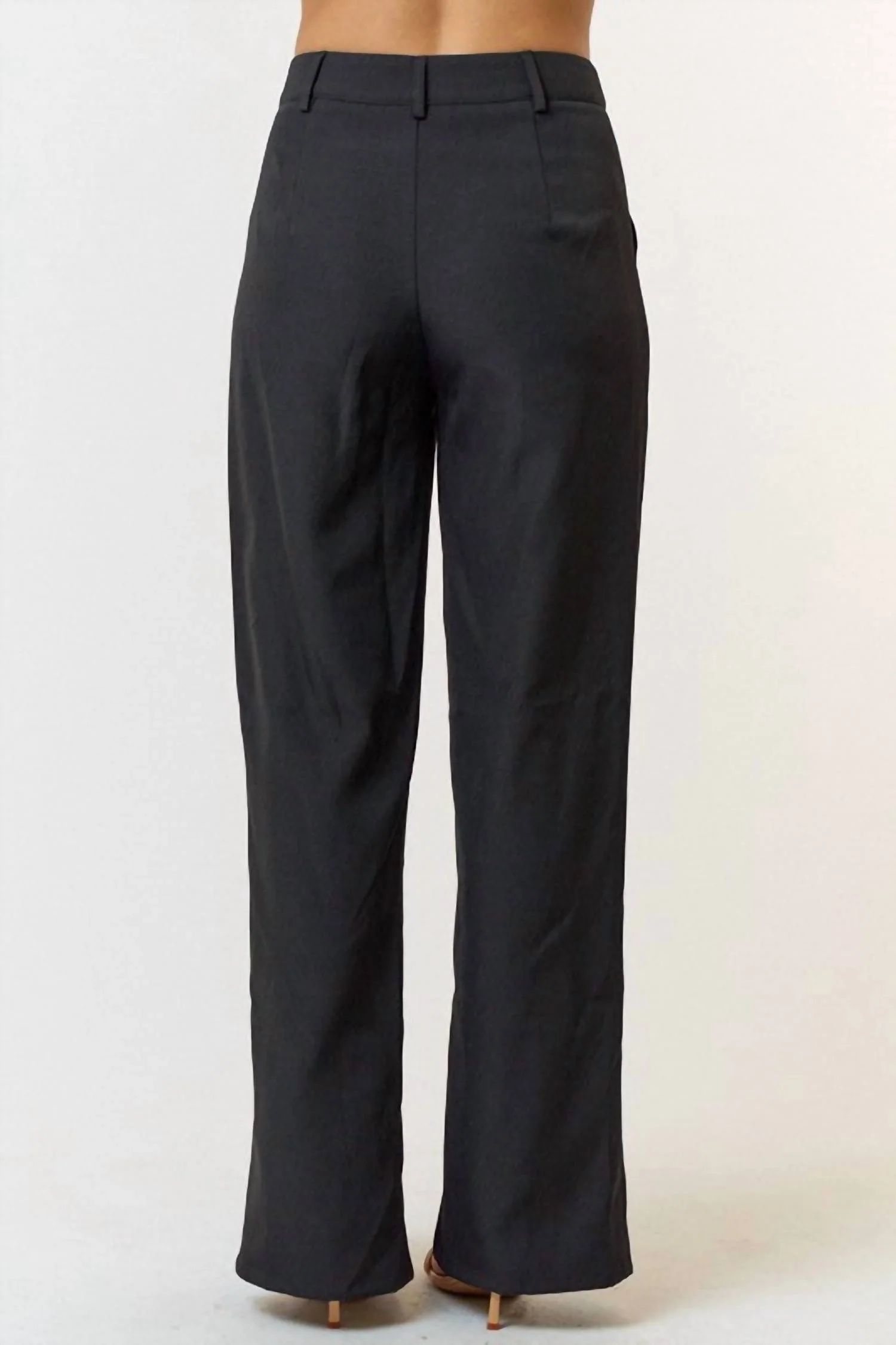 Back To Business Button Trousers In Black