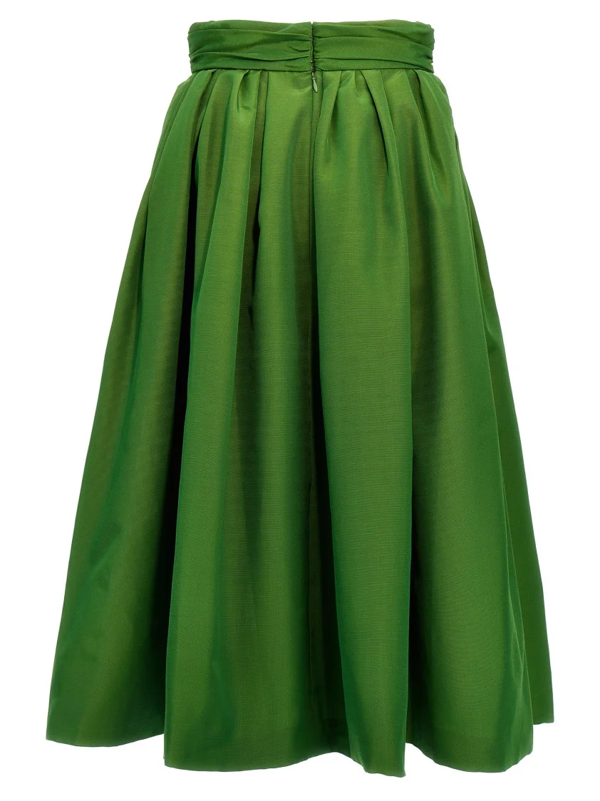 High-Waisted Midi Skirt With Structured Waistband
