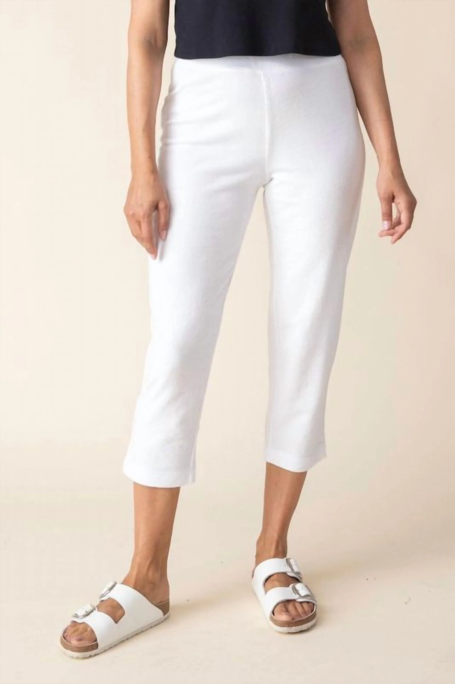 French Terry Easy Capri In White