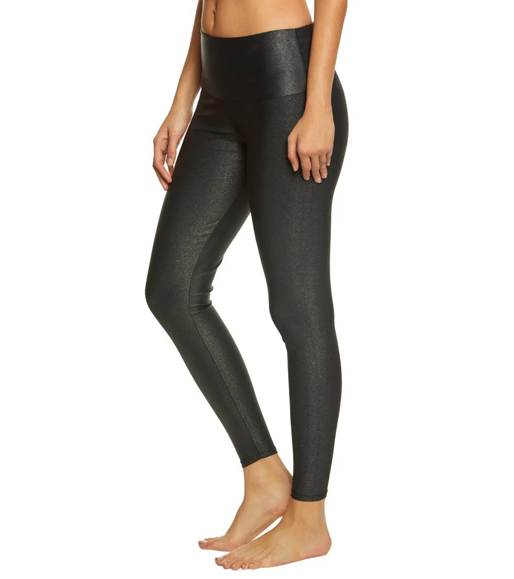 Onzie High Waisted Yoga Leggings Black Sparks