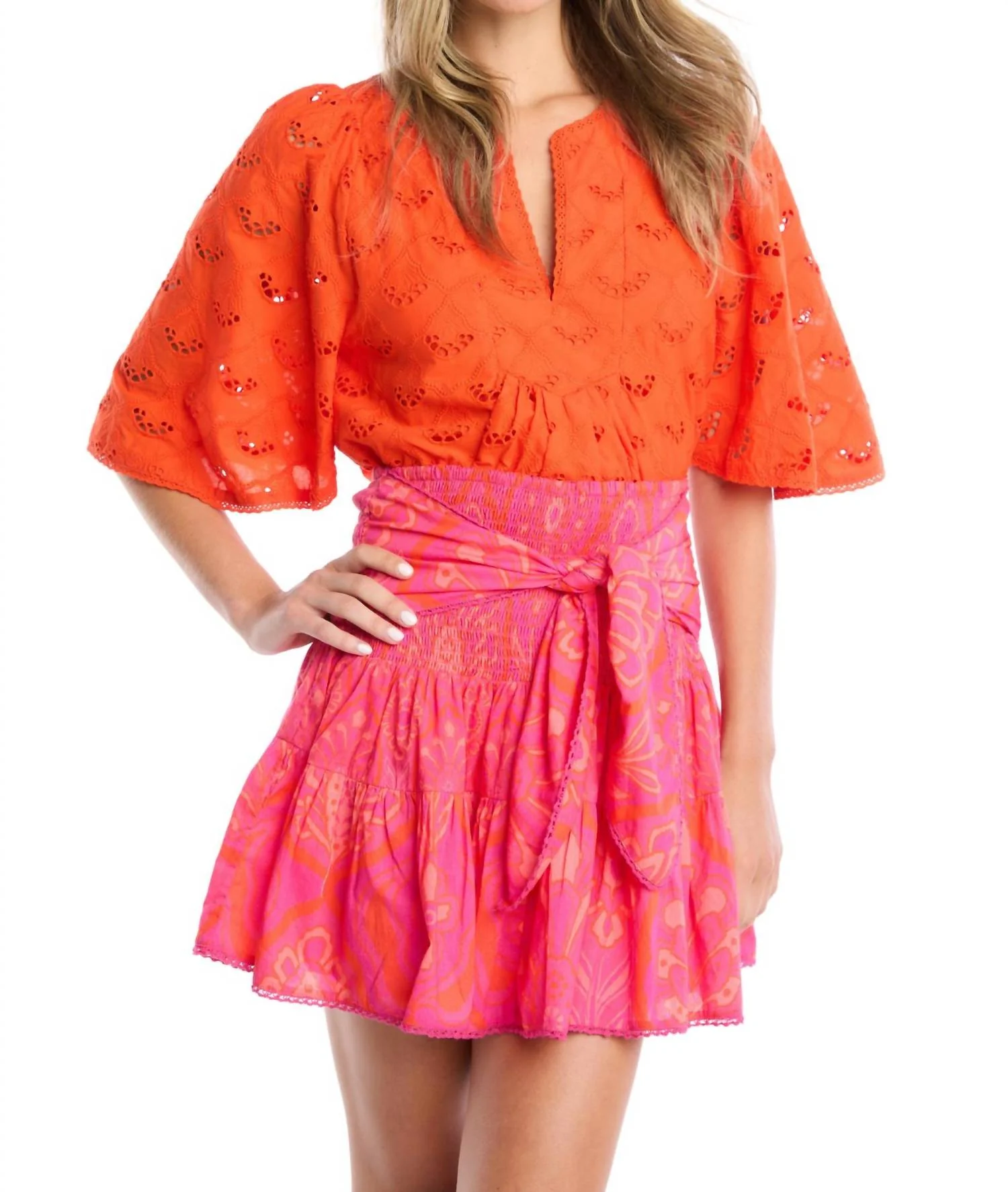 Chase Mini Skirt In Pink Bohemia