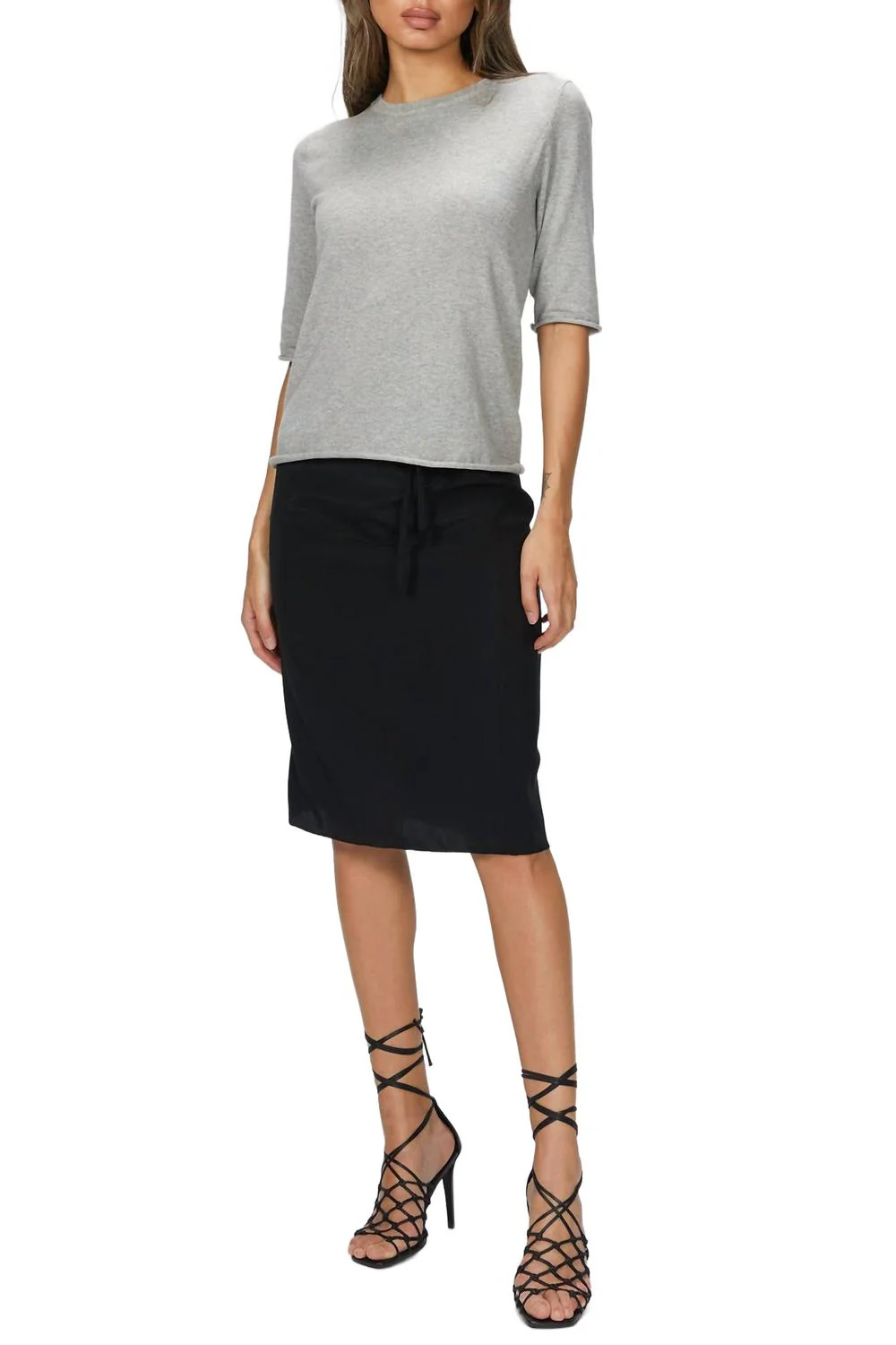 Drawstring Skirt In Black